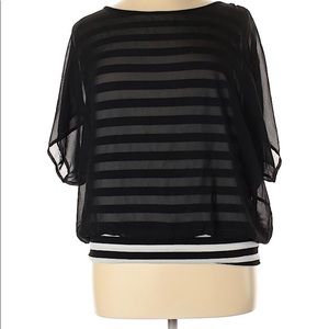 Alyx black & off white tank sheer overlay blouse